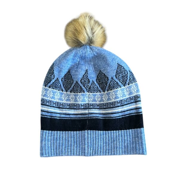 Turtle Fur NEW Women's Ellen Recycled Pom WInter Hat In Sky Blue - Picture 7 of 11
